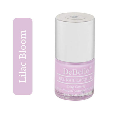 Debelle Gel Nail Polish Lilac Bloom (Soft Lilac Nail Paint)|Non Uv - Gel Glossy Finish |Chip Resistant | Seaweed Enriched Formula| Long Lasting|Cruelty And Toxic Free| 8Ml